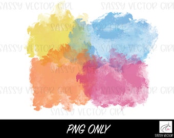 Watercolor Splashes PNG, Paint Splatter png, Watercolor Background png, Rainbow Color Splats, Watercolor Splatter, Paint Splash Background
