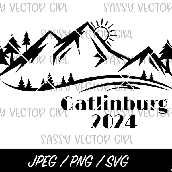 Gatlinburg SVG, Mountain Trip png, Gatlinburg 2024 Cut File for Cricut, Digital Download, Travel svg, Camping Shirt