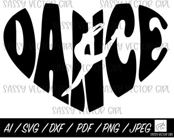 Archivo SVG de baile, png de baile, svg de corazón de baile, descarga instantánea, cricut de archivo de corte de baile, svg de vida de baile, SVG de baile, svg de bailarín, camisa de baile SVG