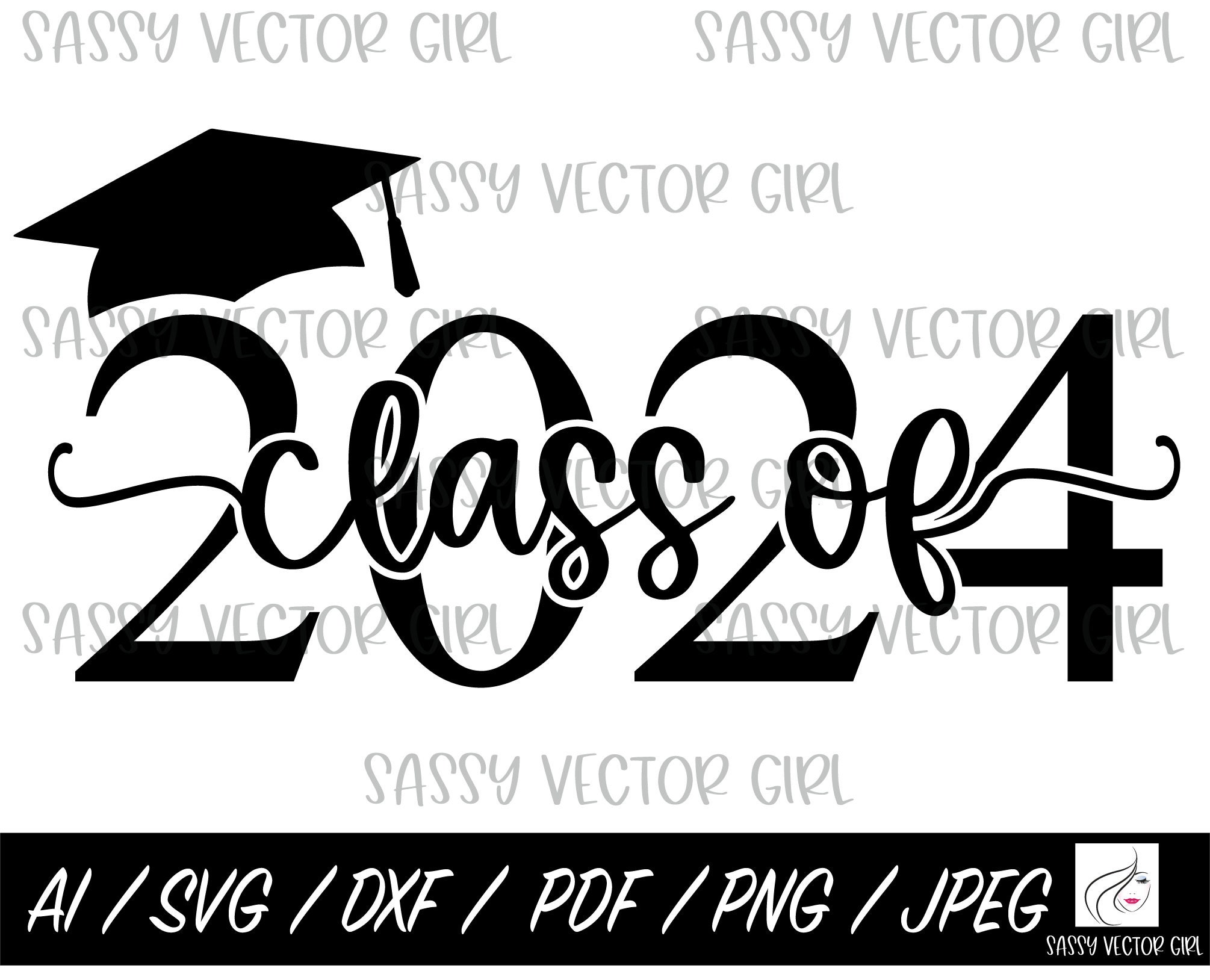 Class Of 2024 SVG with Graduation Hat
