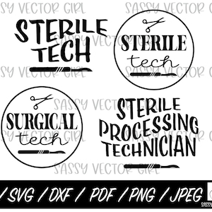 Sterile Processing Technician svg, Sterile Tech Bundle svg, Surgical Tech svg, SPD Crew svg, Processing Crew png, Sterilization Cut File