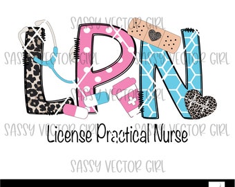 LPN Enfermera png, Enfermera Práctica Licenciada png, Diseño de Camisa LPN, Descarga Instantánea, Graduación de Enfermera PNG