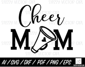 Cheer Mom svg, Cheerleading Mom svg, direktnedladdning, Cheer PNG, klippfiler för Cricut, silhuett, cheerleader