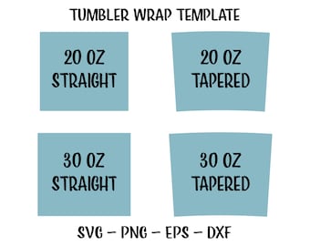 Tumbler Wrap Template Svg, Sublimatie Template, 20oz Skinny Tumbler Template, Straight Taps toelopende Wrap, 30oz Tumbler Wrap Template