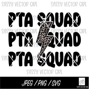 PTA squad svg, PTA svg, Pto png, Parent Teacher Appreciation svg, Pta Shirt png, Instant Download, Pta Sublimation. Cut Files Cricut