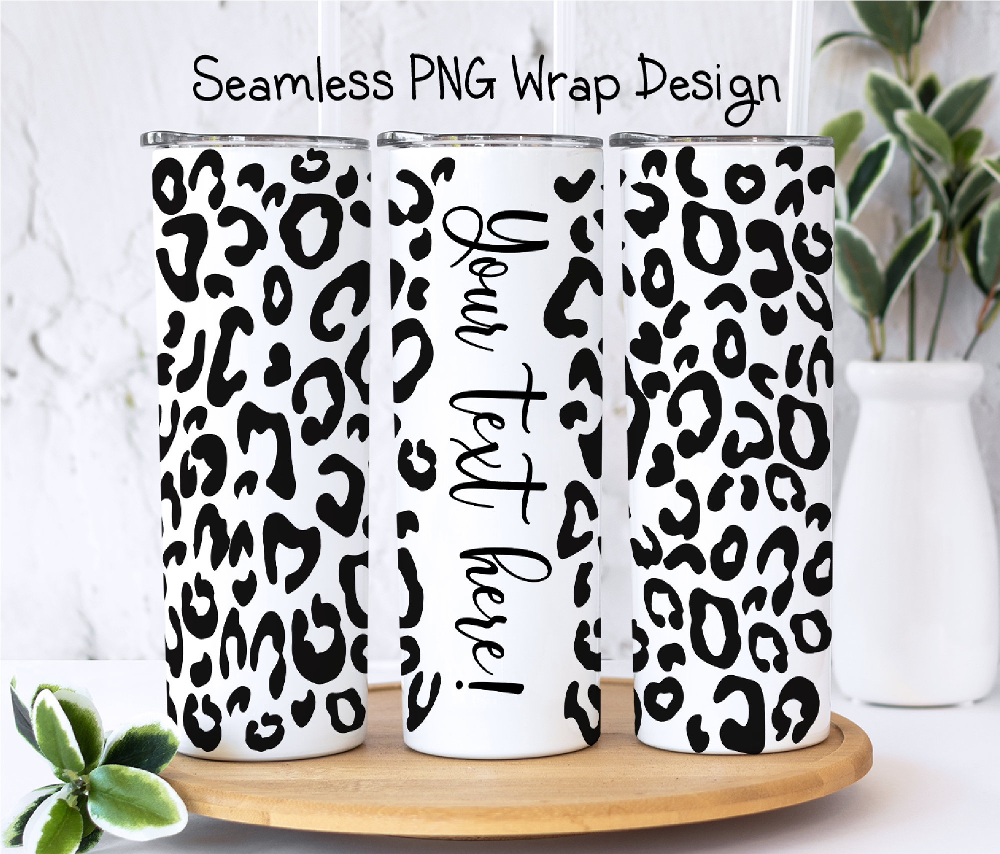 40oz tumbler w/ handle Fuzzy Leopard Wrap - 4 variations - SVG - Lightburn  — That Laser Lady