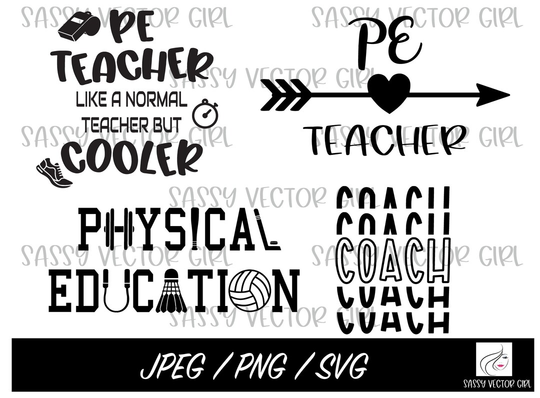 Physical Education Svg Bundle, PE Teacher Svg, PE Bundle SVG, Pe