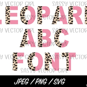 Half Leopard Font SVG Bundle, Pink Leopard Alphabet Letters PNG, Cheetah Font svg, Animal Print Letters PNG