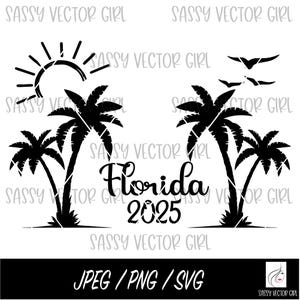 Floride SVG, svg 2025 Floride, chemise Floride png, fichier coupe voyage filles, plage svg, voyage de vacances en Floride, voyage en famille téléchargement numérique