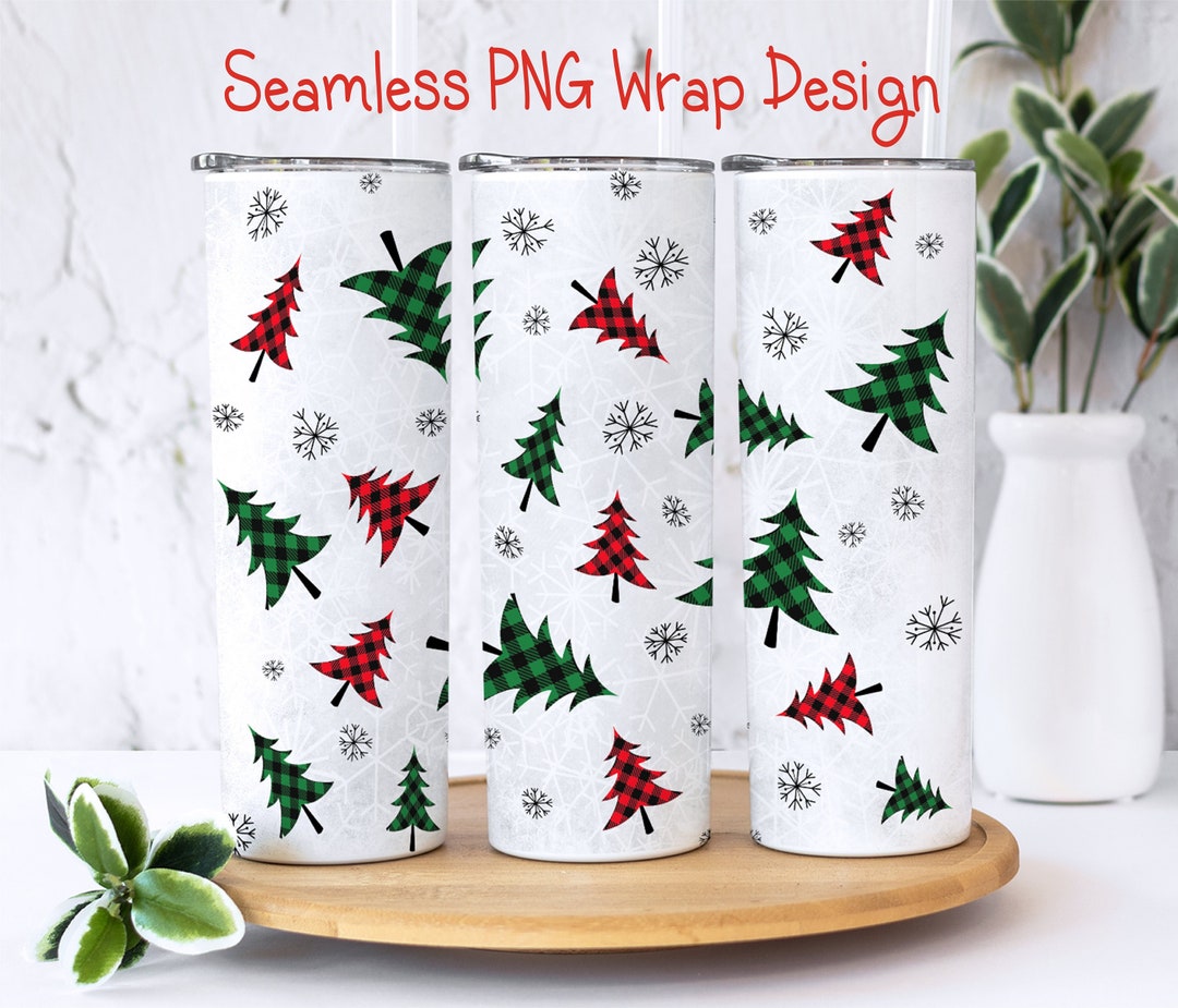 Seamless Christmas Wrap PNG Design, Christmas Tree Skinny Tumbler ...