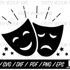Theater SVG, Theater png, Theaterleraar SVG, Theater SVG, Theatermasker SVG, Dramaleraar SVG, Cricut, Silhouet, Instant Download