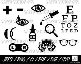 Optometry svg Bundle, Glasses png, Optometry Clipart svg, Optometrist png, Ophthalmologist svg, Eye Doctor png, Optometrist Tech, Cut Files