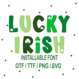 Fonte Shamrock TTF, Fonte do Dia de São Patrício, Fonte Lucky Clover, Alfabeto Shamrock Bonito Svg, Letras do Dia de São Patrício, Fonte Instalável Otf