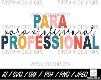 Può includere: Progettazione grafica colorata con il testo "PARA professional PROFESSIONAL" in una varietà di colori, tra cui rosa, giallo, blu e rosso. Il testo è in un carattere audace e giocoso.
