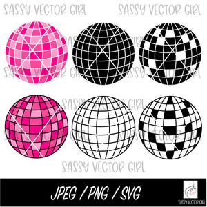 Disco Ball Svg Bundle, Disco Ball Png, Mirror Ball Cut File, Pink Disco Ball, Disco Png, Disco Vector, Disco Ball Outline, Sublimation