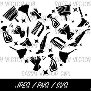 Ama de llaves SVG, Semana de limpieza svg, Ama de llaves Corazón Png, Ama de llaves svg, Custodio svg, Servicio de limpieza svg, Equipo de limpieza svg