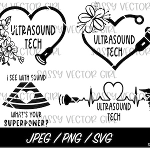 Paquete svg de ultrasonido, técnico de ultrasonido svg, ecografista svg, tecnología de ultrasonido png, descarga instantánea, archivo de corte para Cricut, RVT Rdms