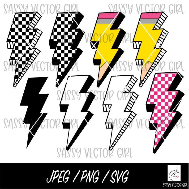 Lightning Bolt Black Card - Etsy