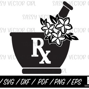 Apotheke svg, Apotheker png, Mörser und Stößel svg, Blumenmörser und Stößel png, Apotheke Tech png, Pharm D Cut File, digitaler Download