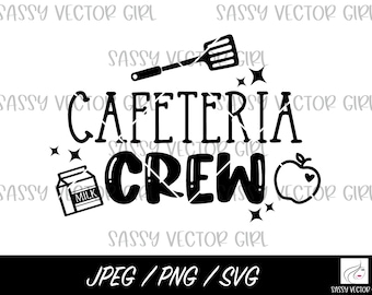 Equipo de cafetería svg, Trabajador de cafetería SVG, Señora del almuerzo png, Personal del almuerzo escolar, Archivos cortados para Cricut, Silueta, Descarga instantánea