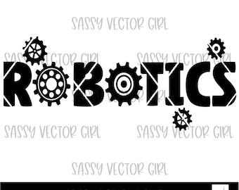 Robotics svg, Robotics Team svg, Robotics Squad png, Robotics Club, Gears SVG, Cut File for Cricut, Robotics Graphics, Engineering svg