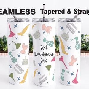 Haushälterin PNG Tumbler Wrap Design, Haushälterin nahtlose Sublimationsdesign, beste Haushälterin aller Zeiten Skinny Tumbler PNG Wrap, Putzfrau