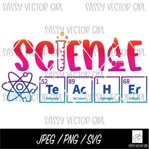 Professeur de sciences png, Tableau périodique professeur png, Fichier de coupe scientifique, Chemise scientifique png, Fichiers coupés, Cricut, Silhouette, Téléchargement instantané