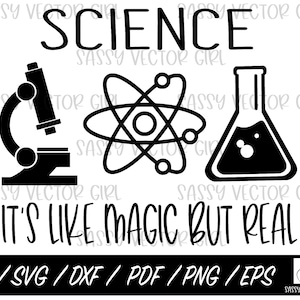 科学教師 SVG、魔法のようだけど本物の科学 svg、科学 svg、科学カット ファイル、カット ファイル、クリカット、シルエット、即時ダウンロード