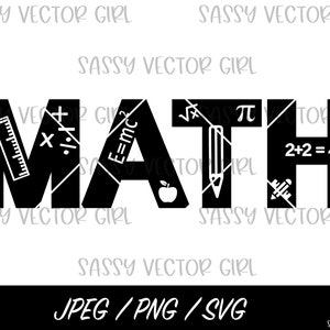 Math SVG, Math Teacher png, Cut File, Math Shirt svg, Cut Files, Cricut, Silhouette, Instant Download, Math Clipart, Math Laser File