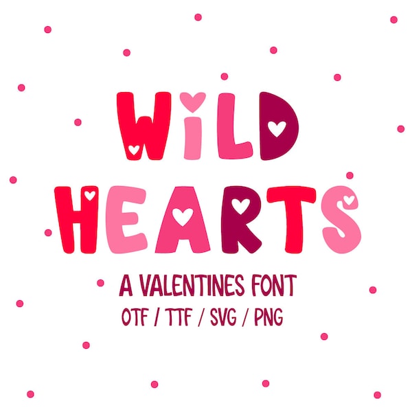 Valentine Font TTF, Heart Font, Valentine's Day Font, Cute Hearts Alphabet Svg, Love Font, Installable Font Otf