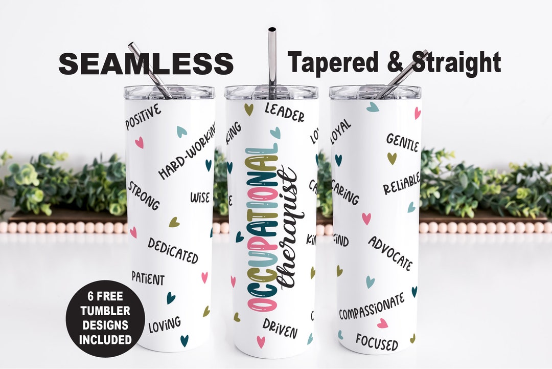 Occupational Therapist PNG Tumbler Wrap Design, OT Seamless Sublimation