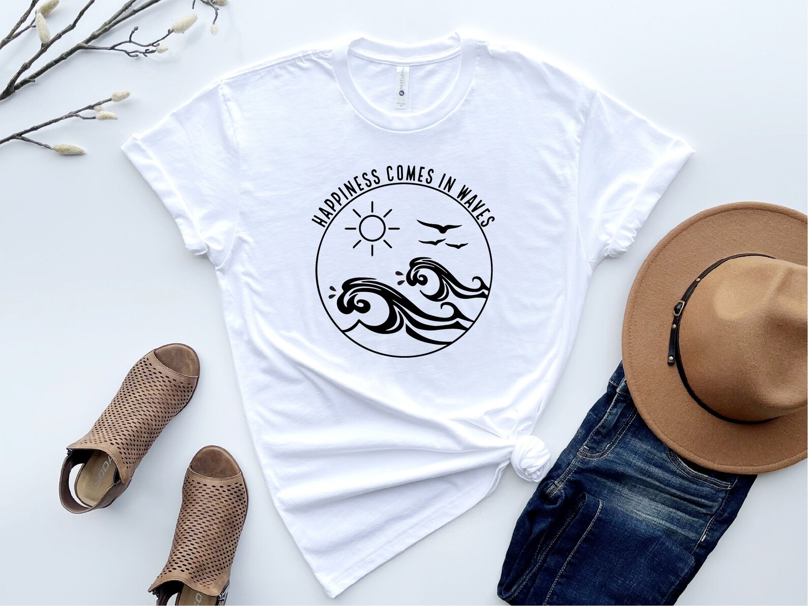 Happiness Comes in Waves Svg Waves Svg Beach SVG Waves PNG - Etsy