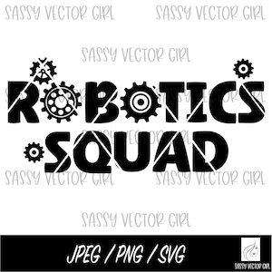 Drużyna Robotyki svg, Robotyka svg, Zespół Robotyki png, Klub Robotyki, Koła zębate SVG, Plik do cięcia dla Cricut, Grafika Robotyki, Inżynieria svg