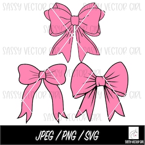 Pink Coquette Bow Png, Cute Pink Bow Png, Retro Bow For Sublimation, Ribbon Bow svg, Bow Cut File, Bow Coquette Clipart PNG