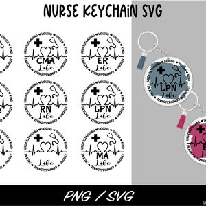 Verpleegkundige leven sleutelhanger SVG, verpleegkundige sleutelhanger SVG, Cirlce sleutelhanger patroon SVG, verpleegkundige sleutelhanger SVG, ronde acryl sleutelhanger SVG