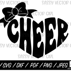 Cheer svg, Cheer Heart svg, Cheer Shirt svg, Cheer Bow svg, Cheerleading png, Instant Download, Cheer PNG, Cut Files Cricut Silhouette