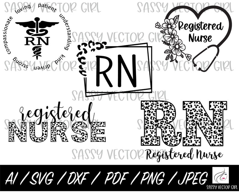 Rn Vector Patterns RN Svg Bundle, RN Png Bundle, Registered Nurse Cut File, Rn Shirt ...