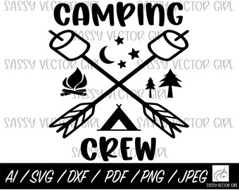 Camping Crew svg, Camping svg, Family Camping svg, Camping Trip png, Camp Life svg, Digital Download, Cut Files, Cricut, Silhouette