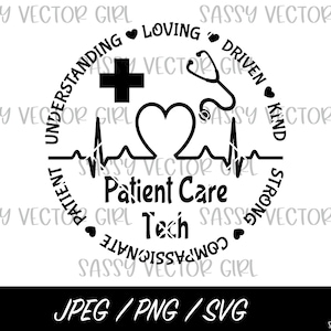 Patient Care Technician Svg, PCT Svg, PCT png, Patient Care Tech Svg, Patient Care Technician png, Cut File, Instant Download