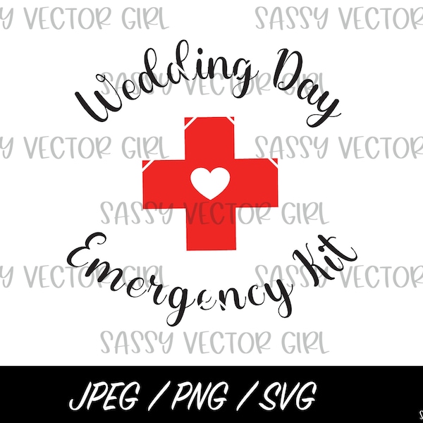 Bride's Survival Kit svg, Wedding Day Emergency Kit Png, Wedding Survival svg, Cut File, Instant Download