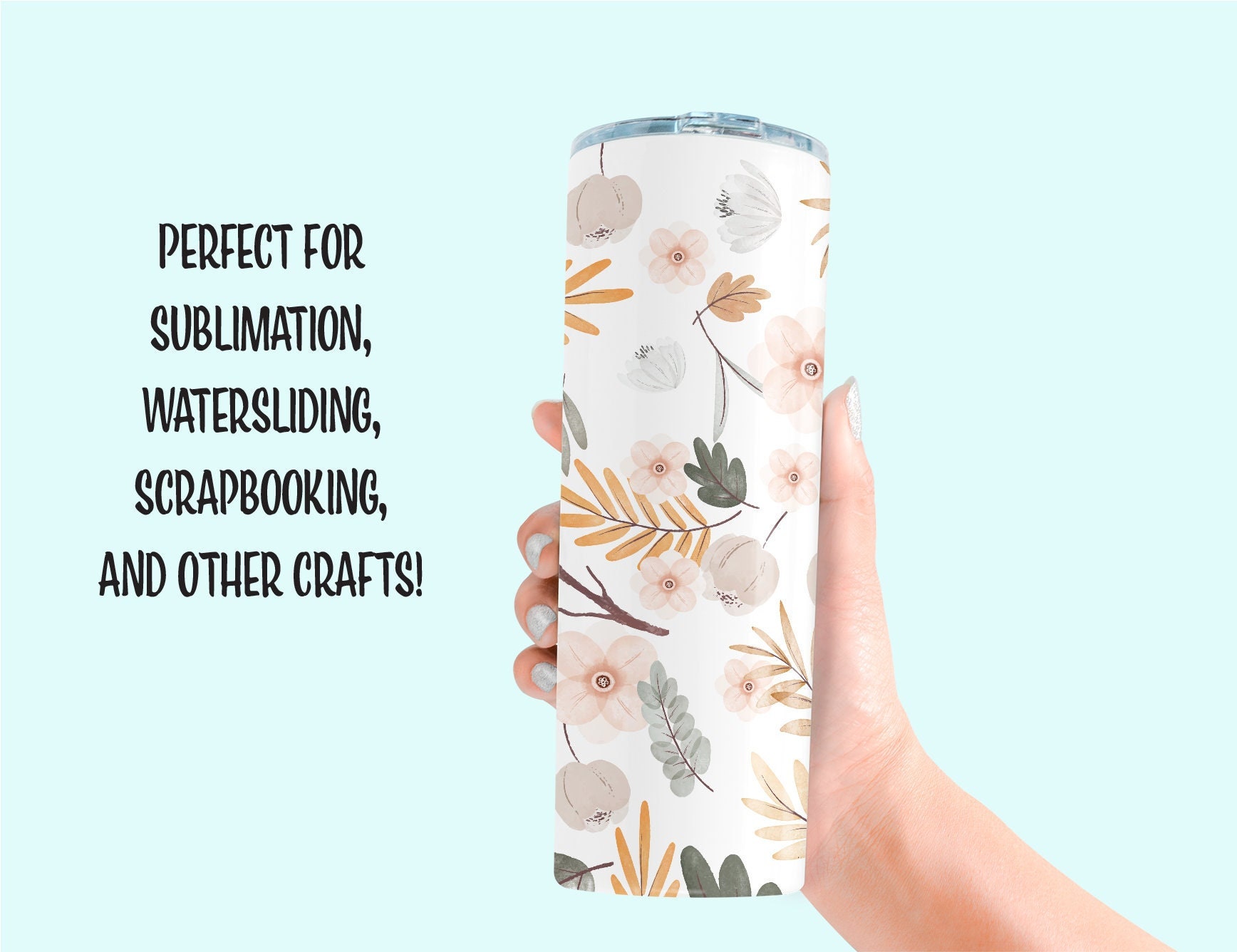 Fall PNG Tumbler Wrap Design, Leaves Seamless Sublimation Design, Fall ...