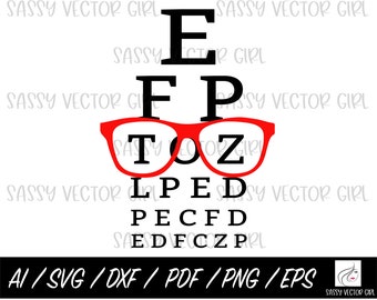 Eye Chart svg, Glasses png, Optometry svg, Optometrist png, Ophthalmologist svg, Eye Doctor png, Optometrist Tech, Cut Files for Cricut