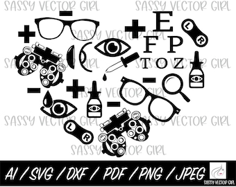 Optometry svg, Glasses png, Optometry Heart svg, Optometrist png, Ophthalmologist svg, Eye Doctor png, Optometrist Tech, Cut Files Cricut