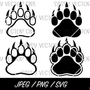 Bear Paw Print Svg, Beat Paw Svg, Bear Paw Svg, Paw Svg, Bear Foot Print png, Paw met klauwen Svg, Bear Paw Print Svg