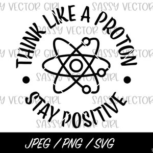 Professeur de sciences SVG, png de science, pensez comme un fichier coupé par protons, chemise scientifique drôle svg, fichiers de coupe, Cricut, Silhouette, téléchargement immédiat