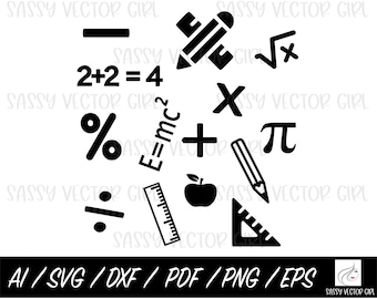 Math Teacher SVG, Math Clipart png, Math Bundle svg, Math Cut File, Math Shirt svg, Cricut, Silhouette, Instant Download, Math Clipart