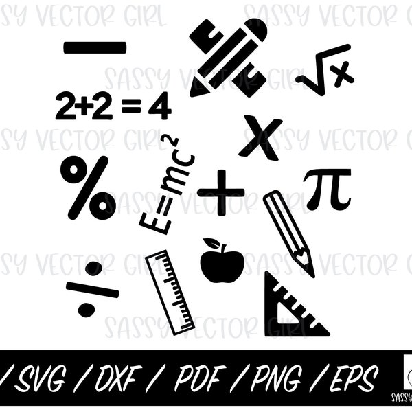 Math Teacher SVG, Math Clipart png, Math Bundle svg, Math Cut File, Math Shirt svg, Cricut, Silhouette, Instant Download, Math Clipart