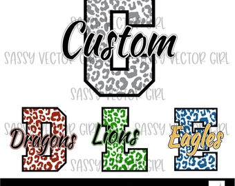 Custom Leopard School Mascot png, Sports Mascot png, Custom School Mascot png, School Shirt PNG, Team Sublimation Design, Spirit Wear