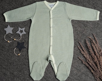 Merino Wolle Pyjama - Strampler - Baby Strampler - Baby Strampler mit Füßen - Merino Wolle Strampler - Kleinkind Pyjama