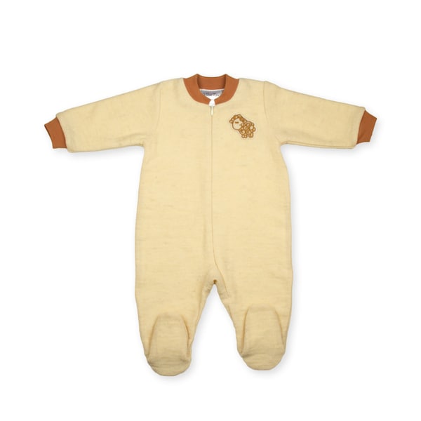 Wool pajama with cotton lining and feet - Baby pajama - Baby wool pajama - Pajama for babies